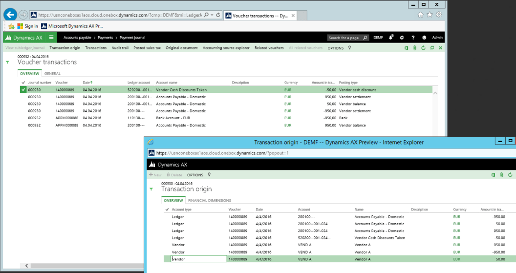 A note on vendor cash discount posting options Microsoft BizApps